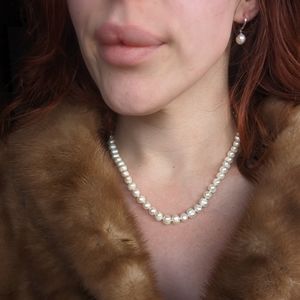 Pearl Necklace and Earrings set Cultured Freshwater Pearls
